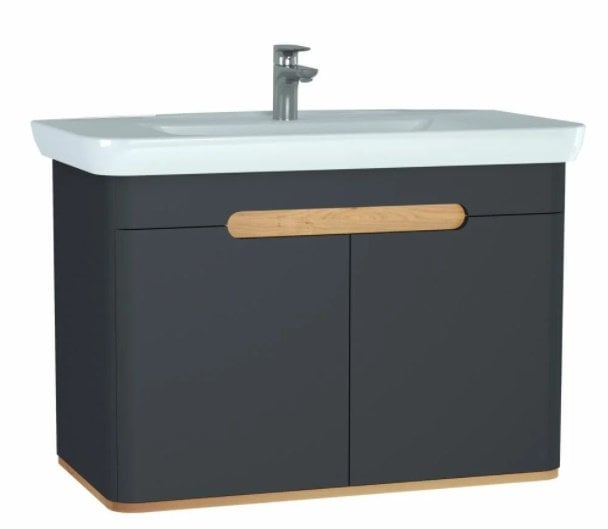 Vitra Sento Lavabo Dolabı 100 cm Kapaklı Mat Antrasit-60811